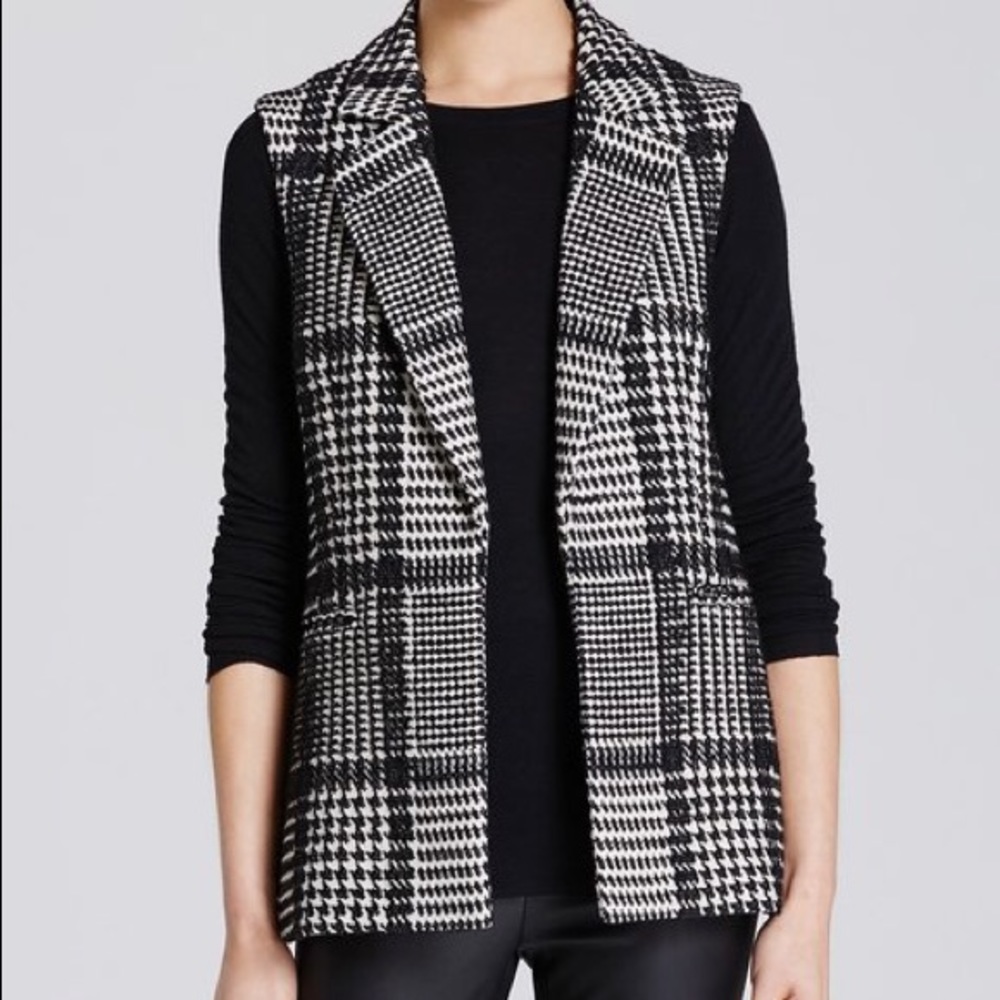 Theory 6 houndstooth eldora vest